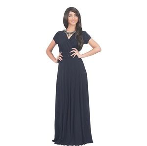 Navy blue, short sleeved dress